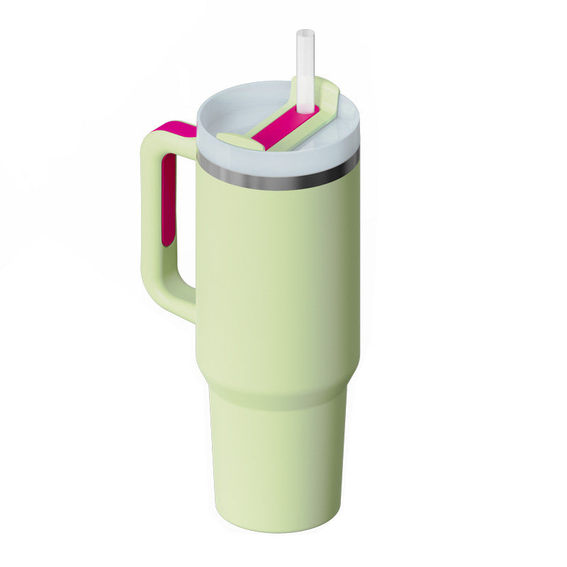 Thirsty Diva tumbler held in hand showing scale and ergonomic handle