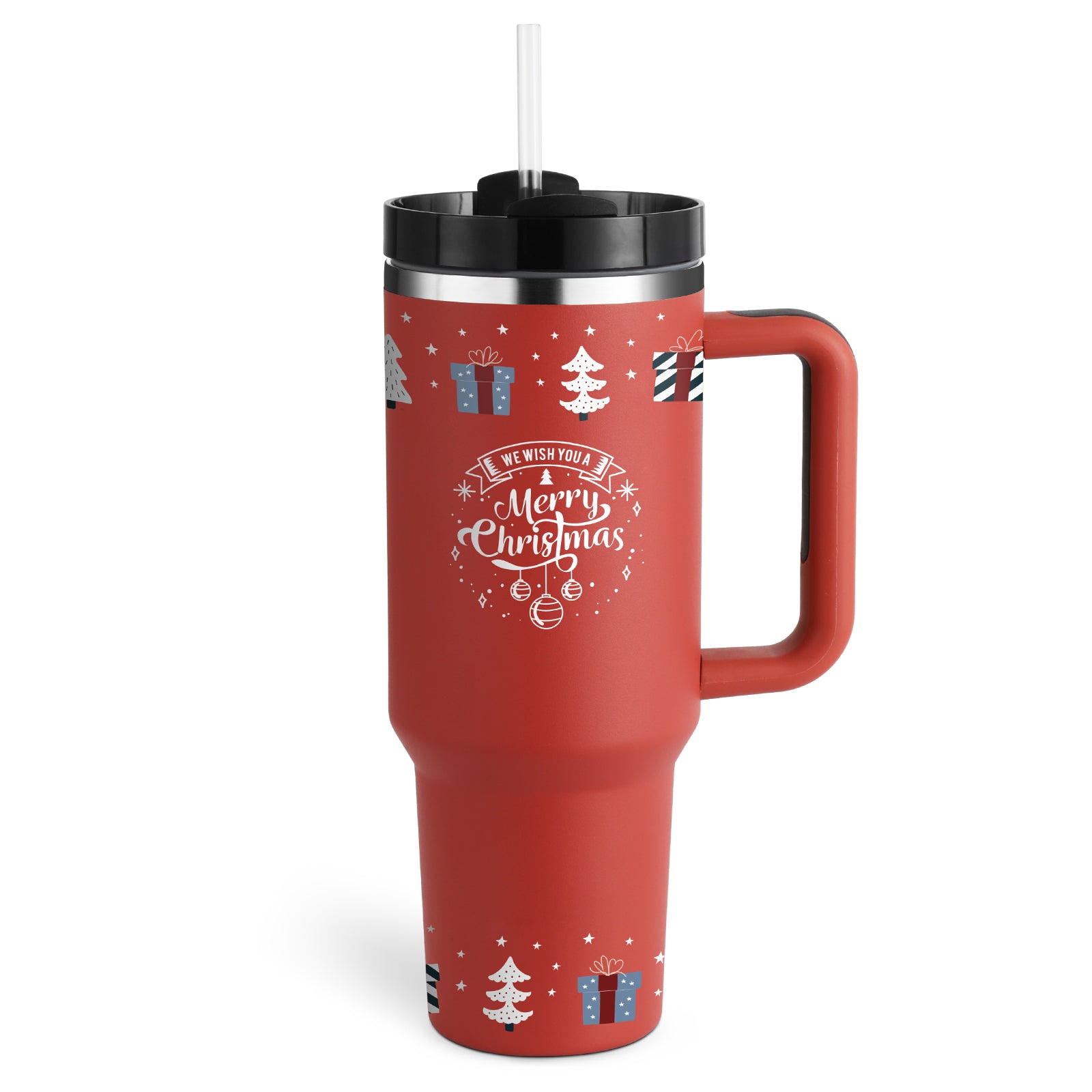 Thirsty Diva 40oz tumbler with handle - top view showing lid opening