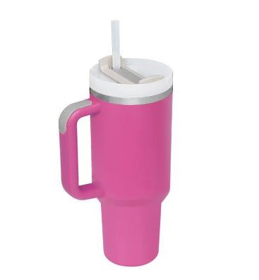 40oz insulated stainless steel tumbler with handle - front view