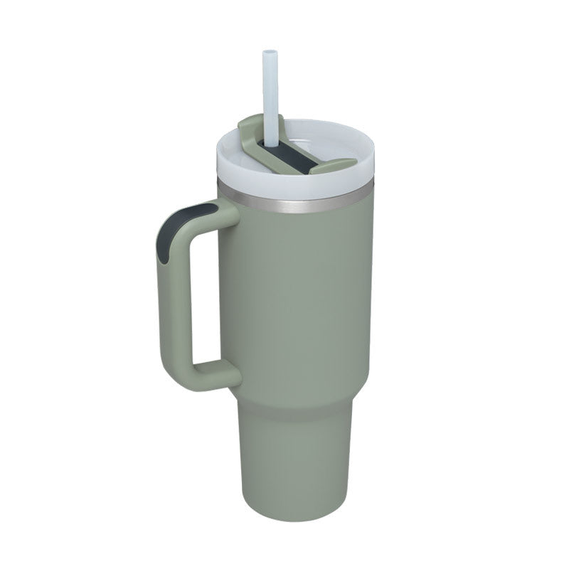 40oz stainless steel insulated tumbler with spill-proof straw lid